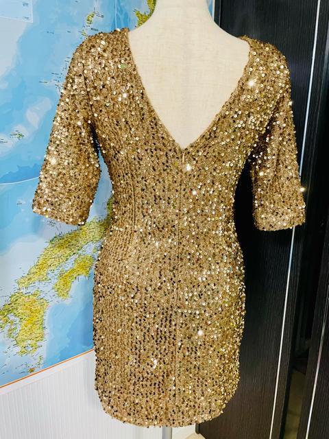 キラキラスパンコールドレス ミニワンピース ミニドレス < 女性ファッション  キラキラスパンコールドレス ミニワンピース ミニドレス < 女性ファッションの