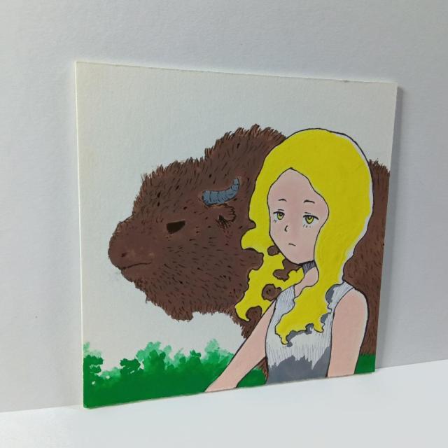 オリジナルイラスト 手描きイラスト 動物と女の子 ハンドメイド インテリア 絵 原画 自作 アート アナログイラスト art < アニメ/コミック/キャラクター  オリジナルイラスト 手描きイラスト 動物と女の子 ハンドメイド インテリア 絵 原画 自作 アート アナログイラスト art < アニメ/コミック/キャラクターの