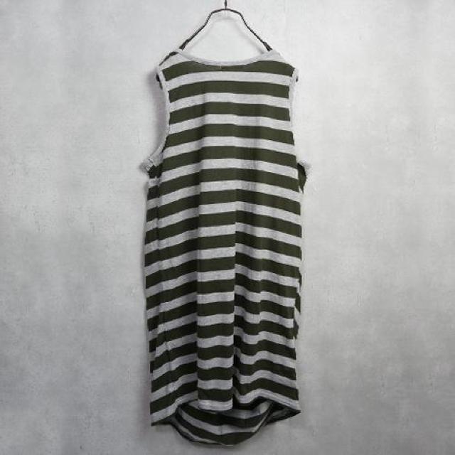 新品 立体変形 ドレープタンクトップ ロング丈 ボーダー < 女性ファッション 新品 立体変形 ドレープタンクトップ ロング丈 ボーダー < 女性ファッションの