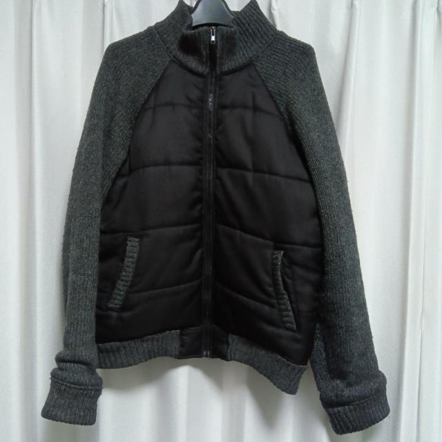 TAKEO KIKUCHI ジップアップ ニット切り替え 中綿ジャケット サイズ3 黒 ダークグレー タケオキクチ ジャケット 服 < ブランド  TAKEO KIKUCHI ジップアップ ニット切り替え 中綿ジャケット サイズ3 黒 ダークグレー タケオキクチ ジャケット 服  < ブランドの