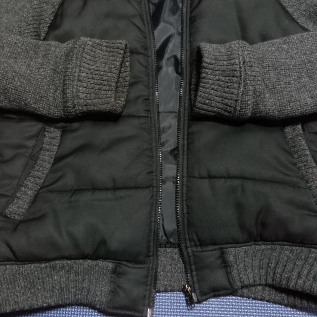 TAKEO KIKUCHI ジップアップ ニット切り替え 中綿ジャケット サイズ3 黒 ダークグレー タケオキクチ ジャケット 服 < ブランド  TAKEO KIKUCHI ジップアップ ニット切り替え 中綿ジャケット サイズ3 黒 ダークグレー タケオキクチ ジャケット 服 < ブランドの