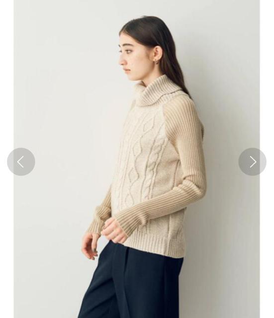 【YECCA VECCA】ケーブルタートルネックニット ネイビー < ブランド 【YECCA VECCA】ケーブルタートルネックニット ネイビー < ブランドの