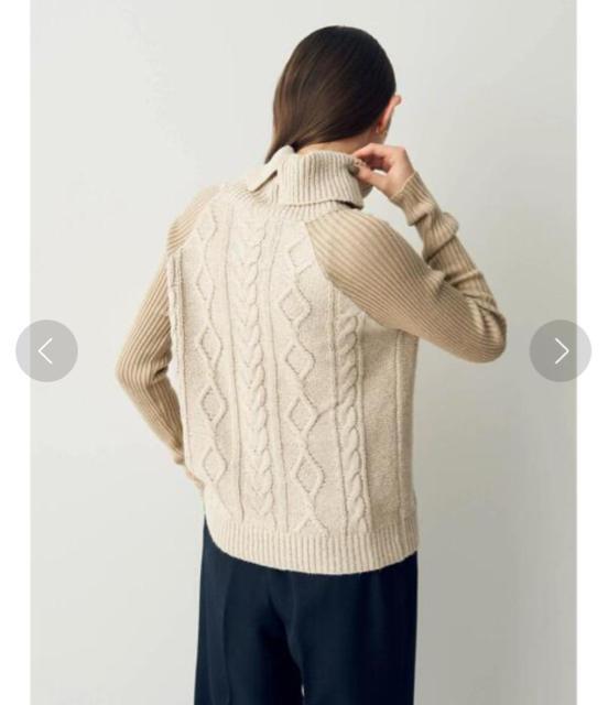 【YECCA VECCA】ケーブルタートルネックニット ネイビー < ブランド 【YECCA VECCA】ケーブルタートルネックニット ネイビー < ブランドの