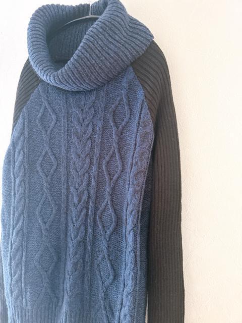 【YECCA VECCA】ケーブルタートルネックニット ネイビー < ブランド 【YECCA VECCA】ケーブルタートルネックニット ネイビー < ブランドの