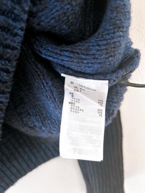 【YECCA VECCA】ケーブルタートルネックニット ネイビー < ブランド 【YECCA VECCA】ケーブルタートルネックニット ネイビー < ブランドの