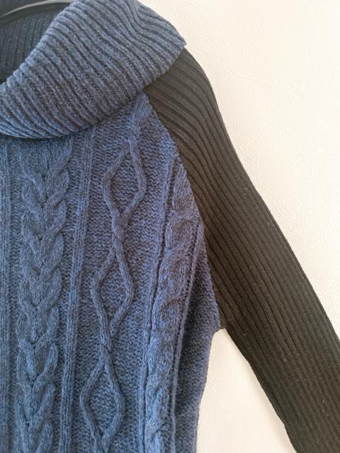 【YECCA VECCA】ケーブルタートルネックニット ネイビー < ブランド 【YECCA VECCA】ケーブルタートルネックニット ネイビー < ブランドの