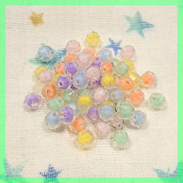 『★¥75均一★』ラウンドカットビーズ*パステル6カラー*50粒*約8mm*アクリル製 < ペット/手芸/園芸 『★¥75均一★』ラウンドカットビーズ*パステル6カラー*50粒*約8mm*アクリル製 < ペット/手芸/園芸の