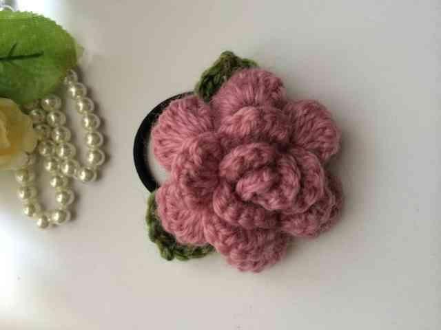 ハンドメイド ヘアゴム 薔薇 ウール ピンク axes好き ガーリー < 女性ファッション  ハンドメイド ヘアゴム 薔薇 ウール ピンク axes好き ガーリー < 女性ファッションの