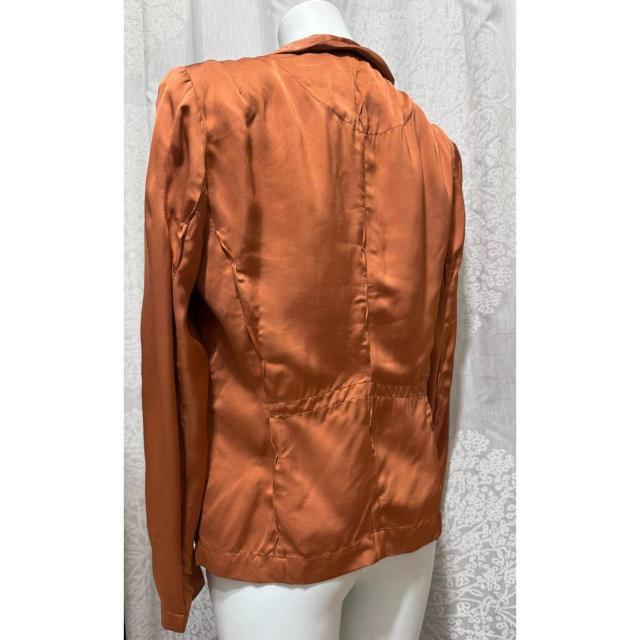 ダナキャランDONNAKARANサテンジャケット茶#40 < ブランド  ダナキャランDONNAKARANサテンジャケット茶#40 < ブランドの