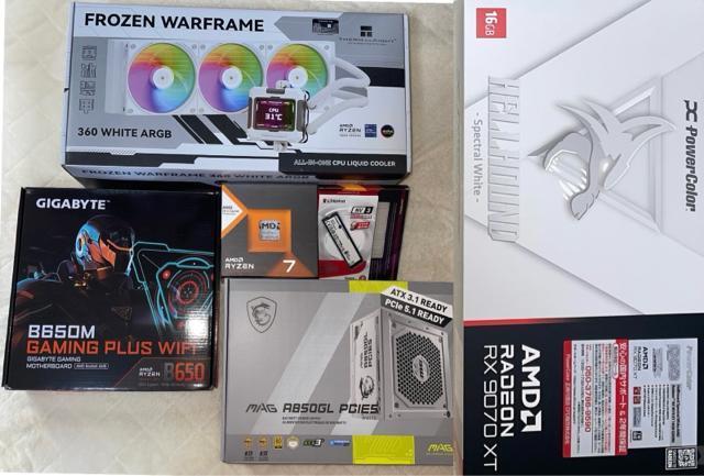 yViQ[~OPCzRyzen7 7800X3D RX9070XT SSD1TB 32GB 850W