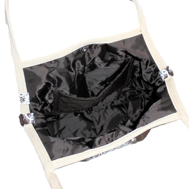 【マチなしグラニーバッグ】【Dカン付きショルダー対応】◆白ドイリーレース×茶地 < 女性ファッション 【マチなしグラニーバッグ】【Dカン付きショルダー対応】◆白ドイリーレース×茶地 < 女性ファッションの