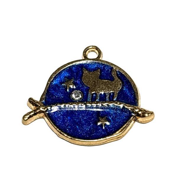 865 森の夜 星と猫ちゃん 1個 ねこネコ 金属チャーム アクセサリーパーツ サークルチャーム < ペット/手芸/園芸 865 森の夜 星と猫ちゃん 1個 ねこネコ 金属チャーム アクセサリーパーツ サークルチャーム < ペット/手芸/園芸の