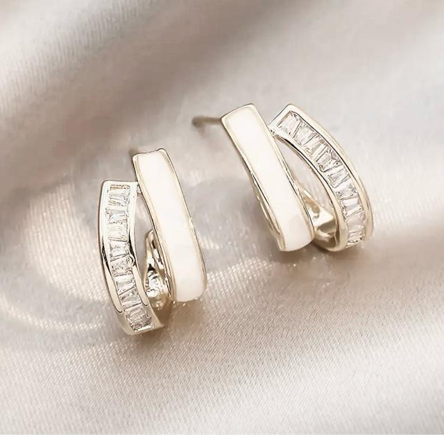 ���f�B�[�X�s�A�X�@�J���[�F�z���C�g�ƃS�[���h��zirconia�W���R�j�A ���t����2���C���@�f�U�C���@�s�A�X�@�W���R��18KGP  �� �����A�N�Z�T���[/���v�� 