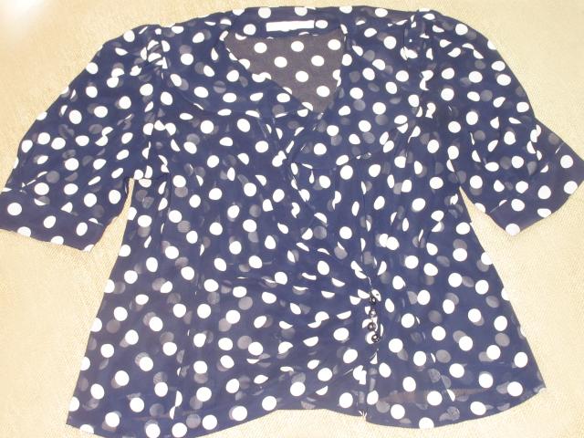 ドット模様*シフォントップス*カーディガン(ダークネイビー) < 女性ファッション  ドット模様*シフォントップス*カーディガン(ダークネイビー)  < 女性ファッションの