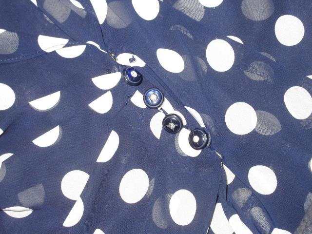 ドット模様*シフォントップス*カーディガン(ダークネイビー) < 女性ファッション  ドット模様*シフォントップス*カーディガン(ダークネイビー) < 女性ファッションの