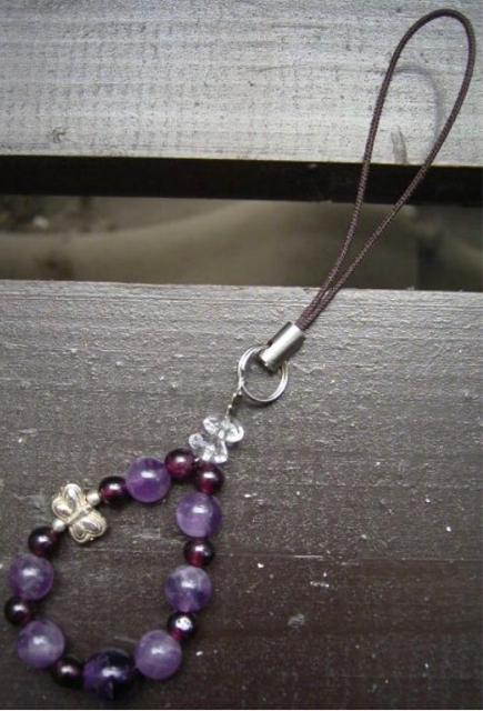 蝶*ガーネットxアメジストストラップ < 家電/AV 蝶*ガーネットxアメジストストラップ < 家電/AVの