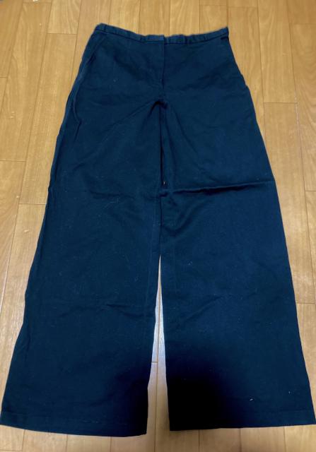 新品パンツ ブラック ワイドパンツ 美脚 着痩せ効果 コットン 綿 < 女性ファッション  新品パンツ ブラック ワイドパンツ 美脚 着痩せ効果 コットン 綿  < 女性ファッションの
