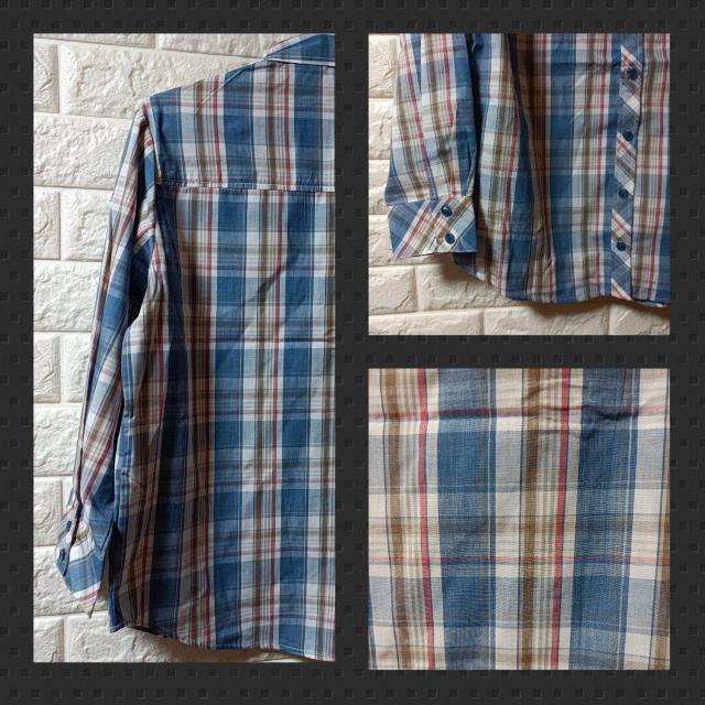 新品★キャミとして着れる3wayチェック柄シャツ/ブルー < 女性ファッション  新品★キャミとして着れる3wayチェック柄シャツ/ブルー < 女性ファッションの
