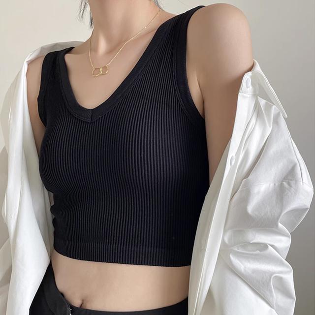 送料無料 新品 カップ付き タンクトップ ショート丈 < 女性ファッション  送料無料 新品 カップ付き タンクトップ ショート丈 < 女性ファッションの