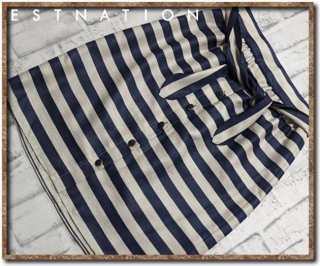 エストネーションビス リボン付きボーダースカート ベージュ×紺 < ブランド  エストネーションビス リボン付きボーダースカート ベージュ×紺  < ブランドの