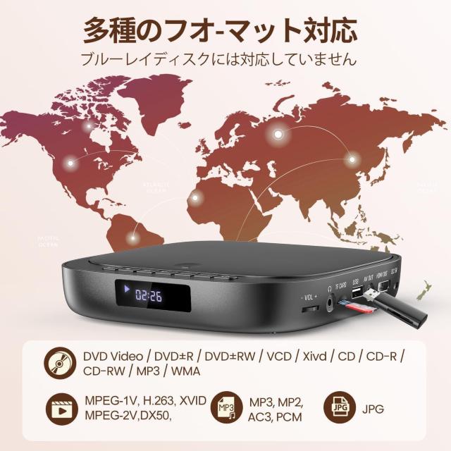 ミニDVDプレーヤー1080Pサポート DVD/CD再生専用モデル リージョンフリー CPRM対応、Blue-ray非対応 < 家電/AV  ミニDVDプレーヤー1080Pサポート DVD/CD再生専用モデル リージョンフリー CPRM対応、Blue-ray非対応 < 家電/AVの