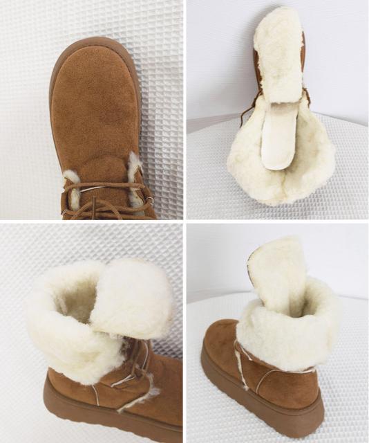 送料無料 新品 ボアムートンブーツ裏起毛 厚底ブーツ冬靴 < 女性ファッション 送料無料 新品 ボアムートンブーツ裏起毛 厚底ブーツ冬靴 < 女性ファッションの