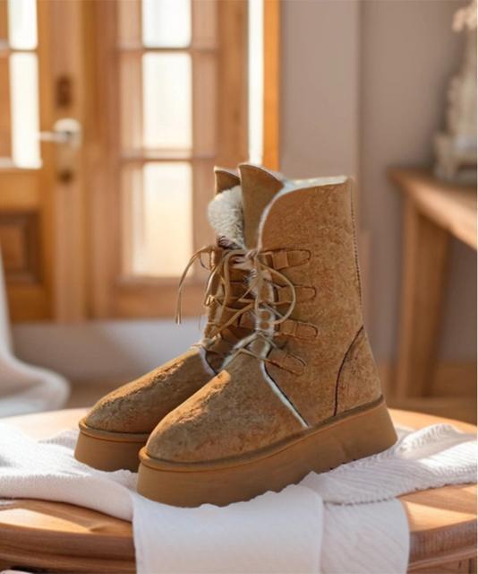 送料無料 新品 ボアムートンブーツ裏起毛 厚底ブーツ冬靴 < 女性ファッション 送料無料 新品 ボアムートンブーツ裏起毛 厚底ブーツ冬靴 < 女性ファッションの