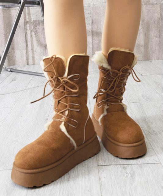 送料無料 新品 ボアムートンブーツ裏起毛 厚底ブーツ冬靴 < 女性ファッション 送料無料 新品 ボアムートンブーツ裏起毛 厚底ブーツ冬靴 < 女性ファッションの