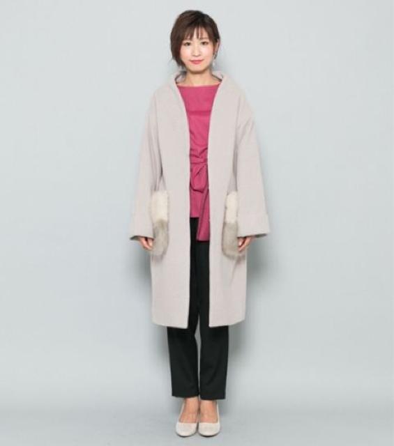 定価10,890円●URBAN RESEARCHアーバンリサーチ●ファーポケットコート●ベージュ●ノーカラーコート < ブランド  定価10,890円●URBAN RESEARCHアーバンリサーチ●ファーポケットコート●ベージュ●ノーカラーコート < ブランドの