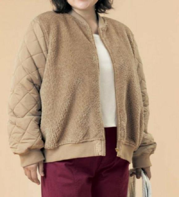 ボア&キルトドッキングジャケット(大きいサイズ)ユーズド < 女性ファッション  ボア&キルトドッキングジャケット(大きいサイズ)ユーズド < 女性ファッションの