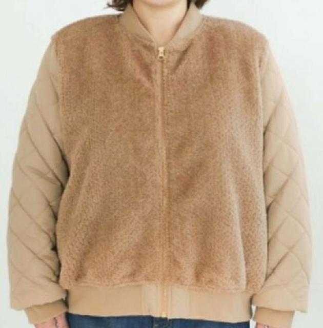 ボア&キルトドッキングジャケット(大きいサイズ)ユーズド < 女性ファッション  ボア&キルトドッキングジャケット(大きいサイズ)ユーズド < 女性ファッションの
