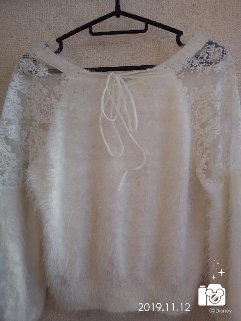 白セーター♪肩レース < 女性ファッション  白セーター♪肩レース  < 女性ファッションの