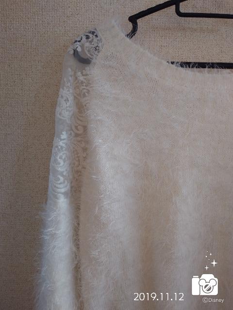 白セーター♪肩レース < 女性ファッション  白セーター♪肩レース < 女性ファッションの