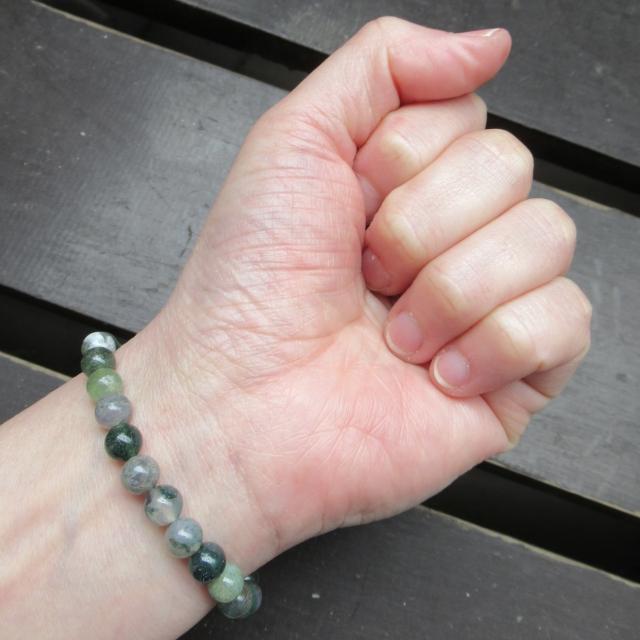 6ミリ玉 モスアゲートブレスレット < 男性アクセサリー/時計 6ミリ玉 モスアゲートブレスレット < 男性アクセサリー/時計の