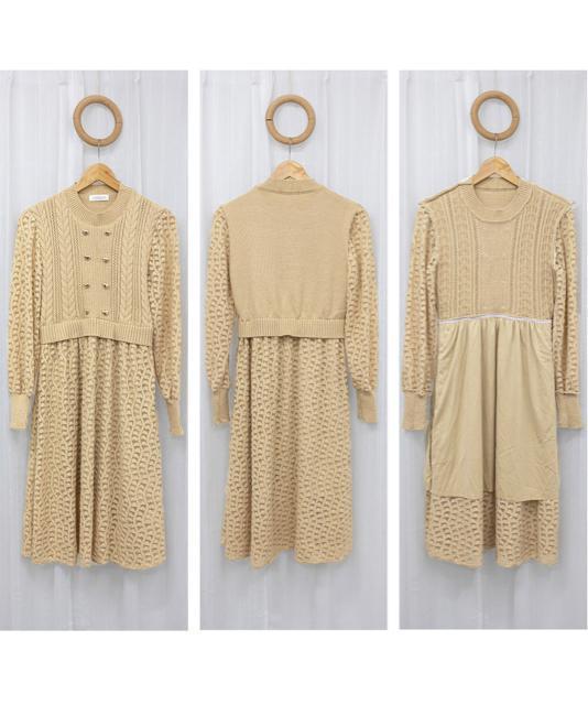 送料無料 新品 ニットワンピース ランタンスリーブ 上品 < 女性ファッション  送料無料 新品 ニットワンピース ランタンスリーブ 上品 < 女性ファッションの