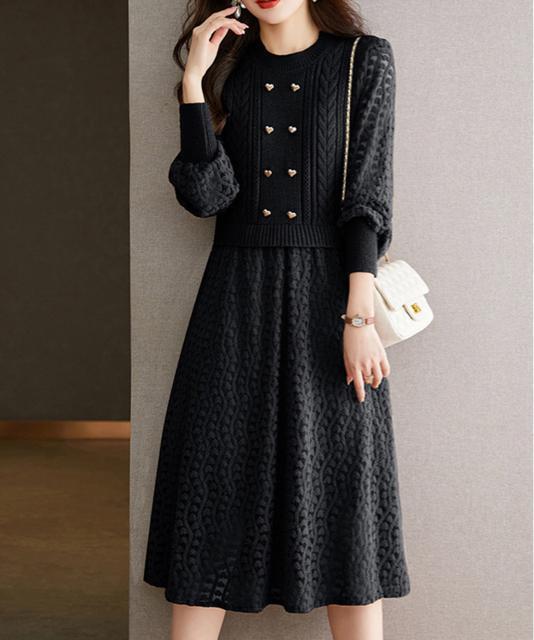 送料無料 新品 ニットワンピース ランタンスリーブ 上品 < 女性ファッション  送料無料 新品 ニットワンピース ランタンスリーブ 上品 < 女性ファッションの