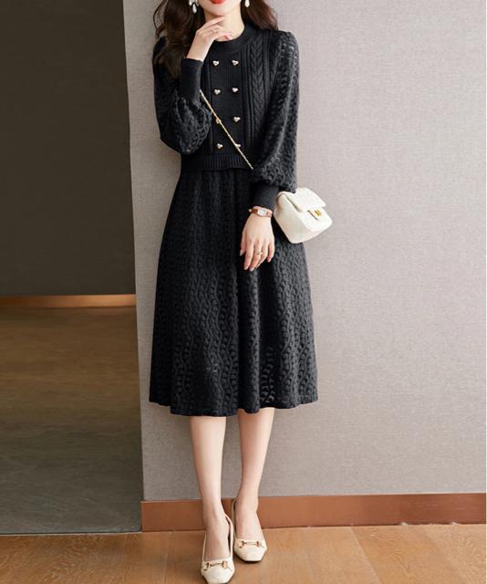 送料無料 新品 ニットワンピース ランタンスリーブ 上品 < 女性ファッション  送料無料 新品 ニットワンピース ランタンスリーブ 上品 < 女性ファッションの