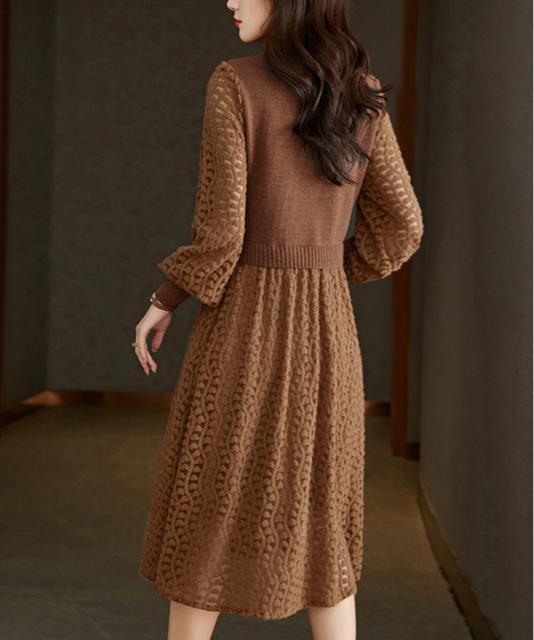 送料無料 新品 ニットワンピース ランタンスリーブ 上品 < 女性ファッション  送料無料 新品 ニットワンピース ランタンスリーブ 上品 < 女性ファッションの