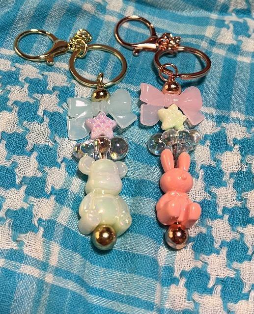 くまさん うさぎさん キーホルダー マカロン < 女性ファッション  くまさん うさぎさん キーホルダー マカロン  < 女性ファッションの