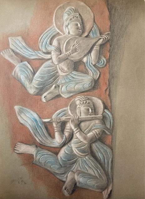 杉山寧素聚成 「二分冊」 額装用図版(雲崗9窟 飛天像・薔薇)2枚付 < ホビー 杉山寧素聚成 「二分冊」 額装用図版(雲崗9窟 飛天像・薔薇)2枚付 < ホビーの