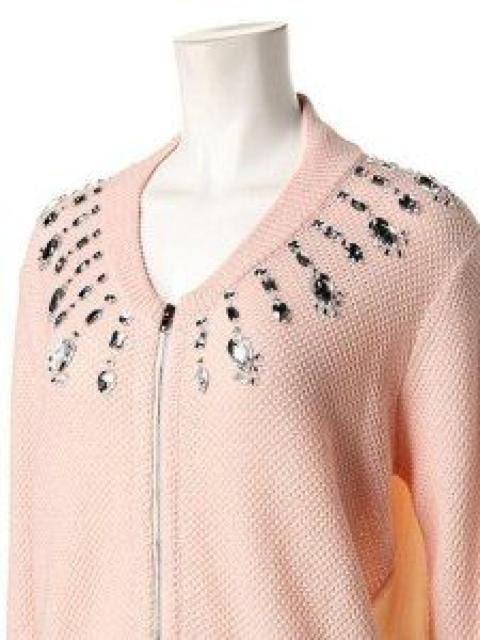 ROYALPARTYベビーピンクビジューニットシフォンカーディガンM < 女性ファッション  ROYALPARTYベビーピンクビジューニットシフォンカーディガンM < 女性ファッションの