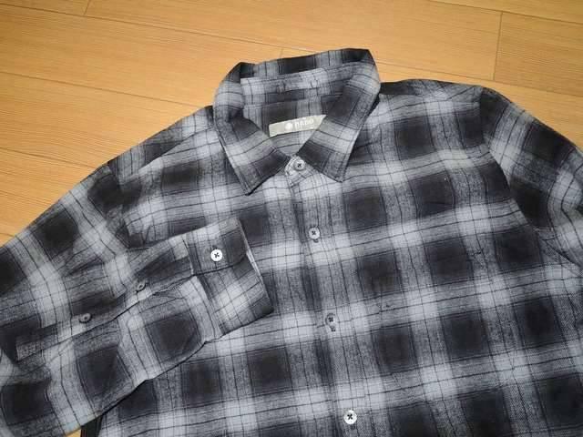 新品ナノユニバースnano・universeチェックシャツS灰黒長袖 < ブランド 新品ナノユニバースnano・universeチェックシャツS灰黒長袖 < ブランドの