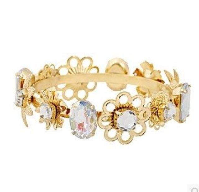 新品ゴスロリ姫系アンティーク調花ストーンバングルブレスレット < 女性アクセサリー/時計 新品ゴスロリ姫系アンティーク調花ストーンバングルブレスレット < 女性アクセサリー/時計の