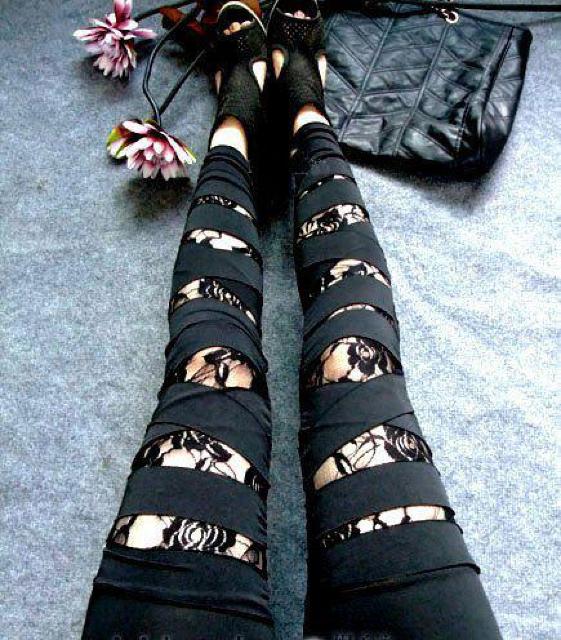 送料無料 美脚 花柄レース バンテージ レギンス < 女性ファッション  送料無料 美脚 花柄レース バンテージ レギンス  < 女性ファッションの