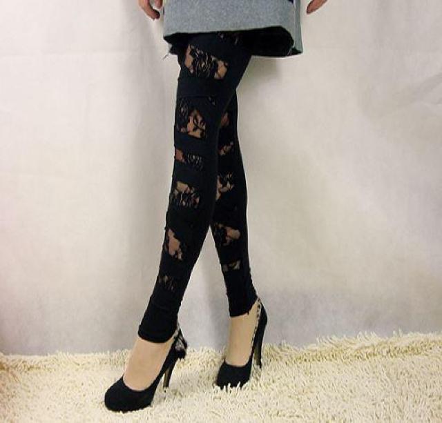 送料無料 美脚 花柄レース バンテージ レギンス < 女性ファッション  送料無料 美脚 花柄レース バンテージ レギンス < 女性ファッションの