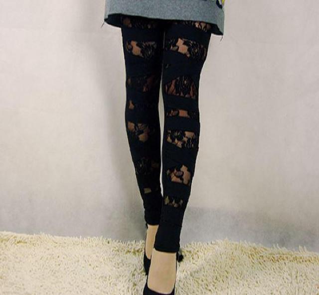 送料無料 美脚 花柄レース バンテージ レギンス < 女性ファッション  送料無料 美脚 花柄レース バンテージ レギンス < 女性ファッションの