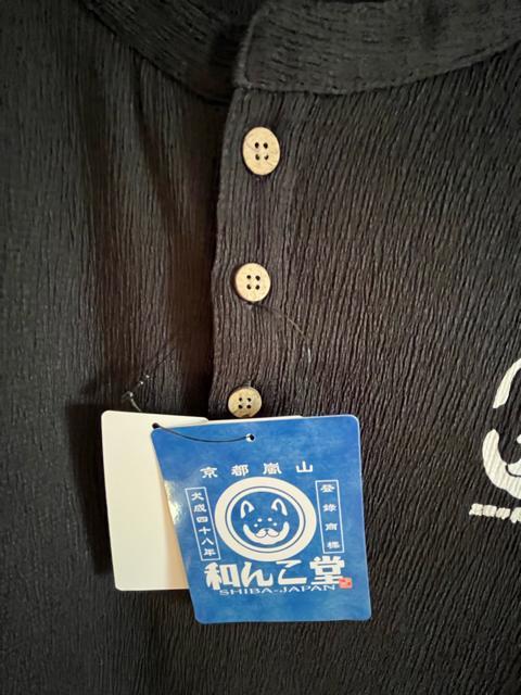 3Lサイズ!高貴紳士的!商標登録!黒柴印 和んこ堂!サラッと楊柳素材!ストレッチ!ブラック系色合い!ヘンリーネック!半袖シャツ! < 男性ファッション  3Lサイズ!高貴紳士的!商標登録!黒柴印 和んこ堂!サラッと楊柳素材!ストレッチ!ブラック系色合い!ヘンリーネック!半袖シャツ! < 男性ファッションの