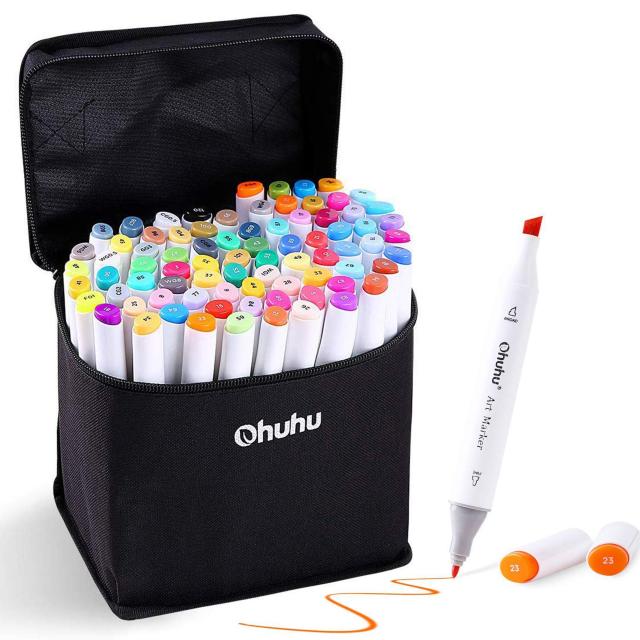 マーカーペン 60色 コミック用 油性 太細両端 < インテリア/ライフ  マーカーペン 60色 コミック用 油性 太細両端  < インテリア/ライフの