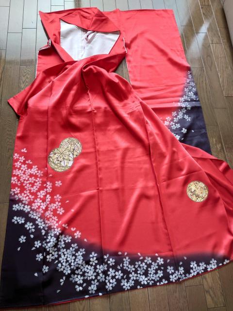 §USED、振袖、舞桜吉祥毬文、暈し染め、金銀彩 < 女性ファッション  §USED、振袖、舞桜吉祥毬文、暈し染め、金銀彩 < 女性ファッションの