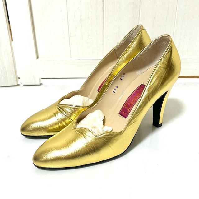 未使用 DIANA ダイアナ ゴールド パンプス 22cm < ブランド  未使用 DIANA ダイアナ ゴールド パンプス 22cm < ブランドの